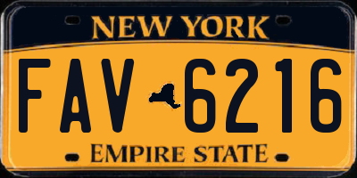 NY license plate FAV6216
