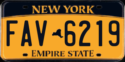 NY license plate FAV6219