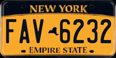 NY license plate FAV6232