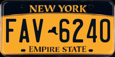 NY license plate FAV6240