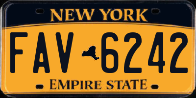 NY license plate FAV6242