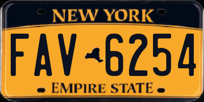 NY license plate FAV6254