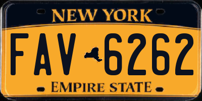 NY license plate FAV6262