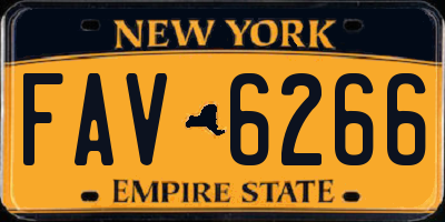 NY license plate FAV6266