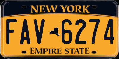NY license plate FAV6274