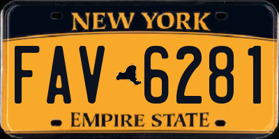 NY license plate FAV6281