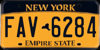 NY license plate FAV6284