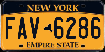 NY license plate FAV6286
