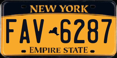 NY license plate FAV6287