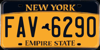 NY license plate FAV6290