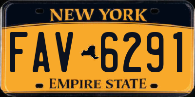 NY license plate FAV6291