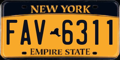 NY license plate FAV6311