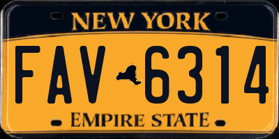 NY license plate FAV6314