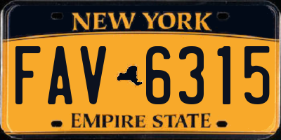 NY license plate FAV6315