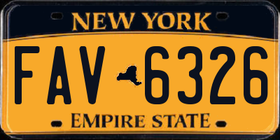 NY license plate FAV6326