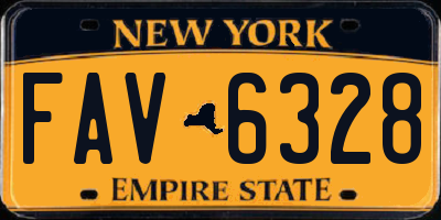 NY license plate FAV6328