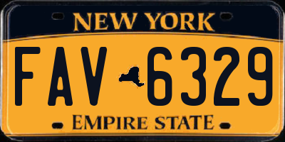 NY license plate FAV6329
