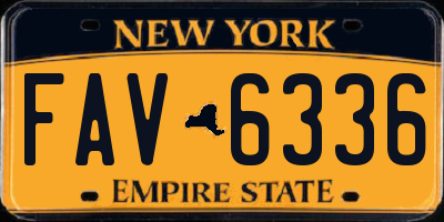 NY license plate FAV6336