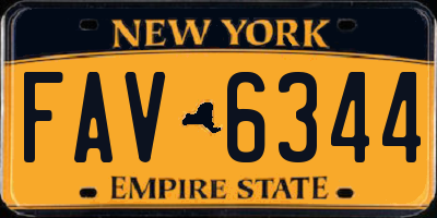 NY license plate FAV6344