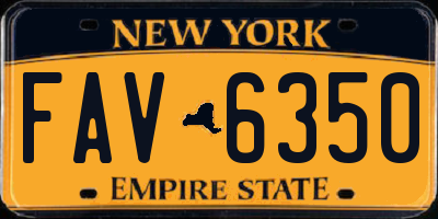 NY license plate FAV6350