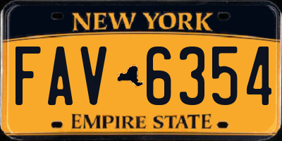 NY license plate FAV6354