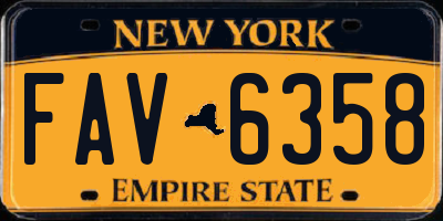 NY license plate FAV6358