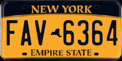 NY license plate FAV6364