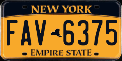 NY license plate FAV6375