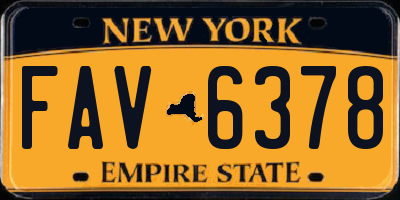 NY license plate FAV6378