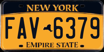 NY license plate FAV6379