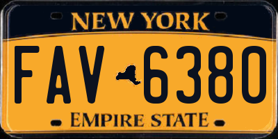 NY license plate FAV6380