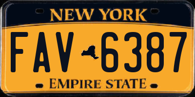 NY license plate FAV6387