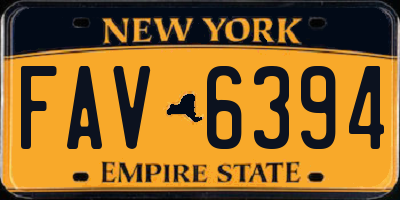 NY license plate FAV6394