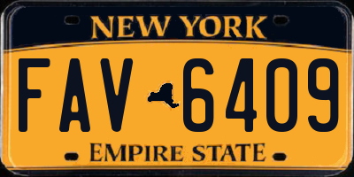 NY license plate FAV6409