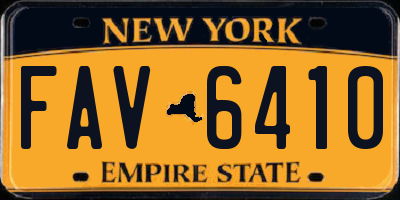 NY license plate FAV6410