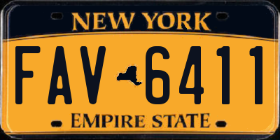 NY license plate FAV6411