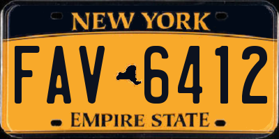 NY license plate FAV6412