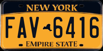 NY license plate FAV6416