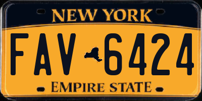 NY license plate FAV6424