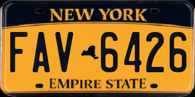 NY license plate FAV6426