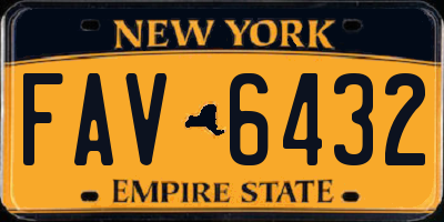 NY license plate FAV6432