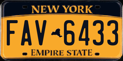 NY license plate FAV6433