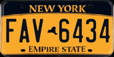 NY license plate FAV6434