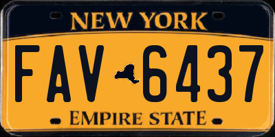 NY license plate FAV6437