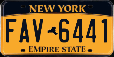 NY license plate FAV6441