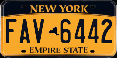 NY license plate FAV6442