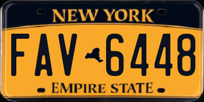 NY license plate FAV6448