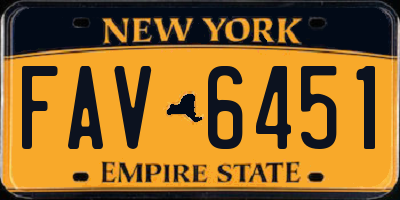 NY license plate FAV6451
