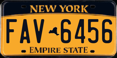 NY license plate FAV6456