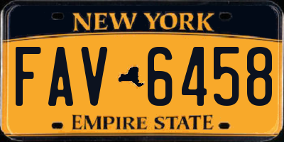 NY license plate FAV6458
